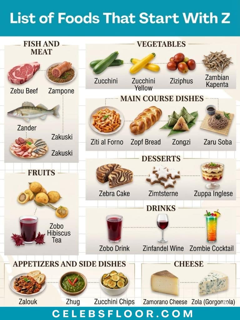 Complete List of All Foods That Start With Z