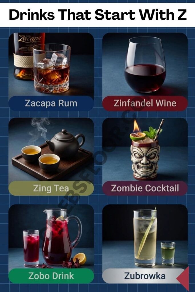 Drinks Foods That Start With Z