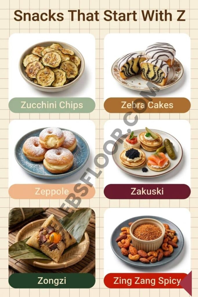 Snacks & Appetizers Food Beginning With Z